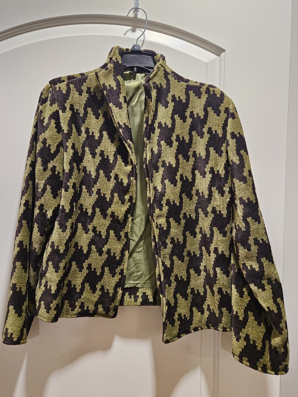 Vintage PAINTED PONY S Lined Green/Brown Chenille Tapestry Jacket Small Heavy